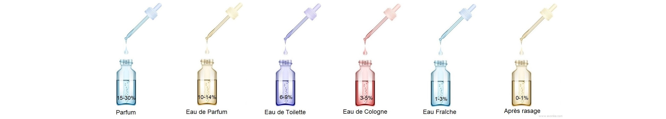 Différence de dosage entre les parfums