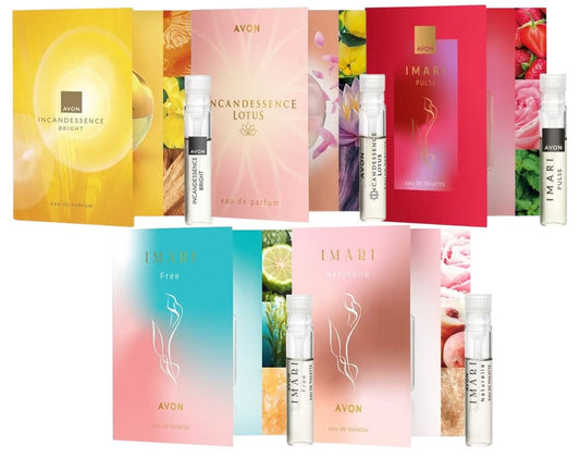 5 cartes échantillons parfums Avon femme