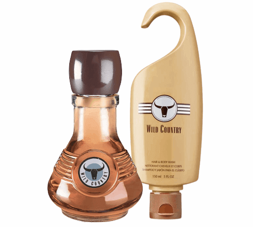 Après rasage AVON Wild Country + gel douche pratique à suspendre