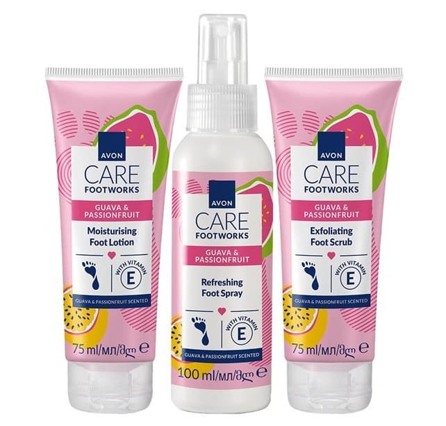 Trio soin des pieds Avon Care Foot works goyave & fruit de la passion
