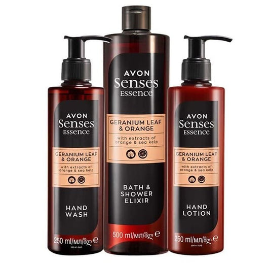 Coffret pour le bain Avon Senses geranium & orange