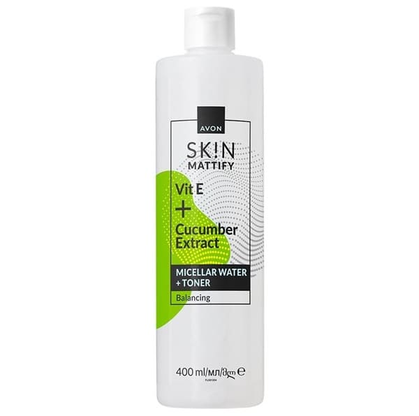 AVON SK!N Eau Micellaire & tonique démaquillante peau grasse