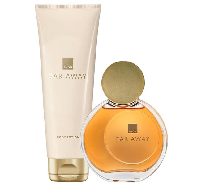 Parfum AVON Far Away 50 ml + lait pour le corps parfumé
