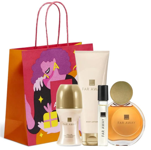 Parfum Far Away coffret cadeau avec 4 produits