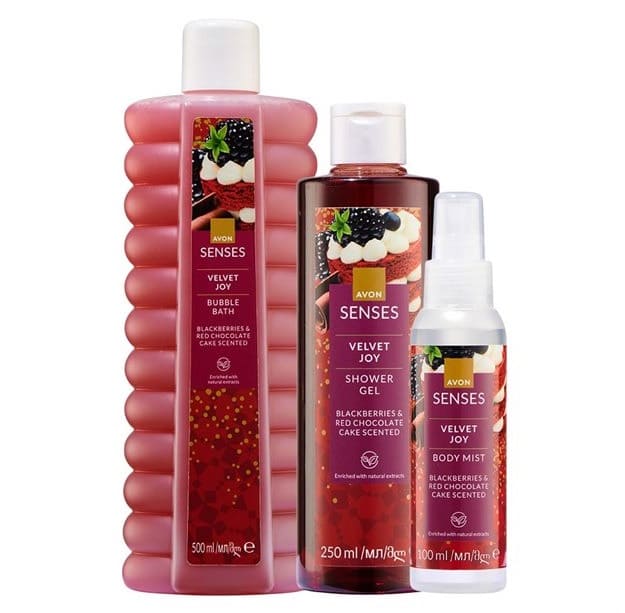 Coffret cadeau Avon Velvet Joy mûre chocolat