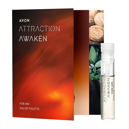 Carte échantillon de parfum AVON Attraction Awaken Him