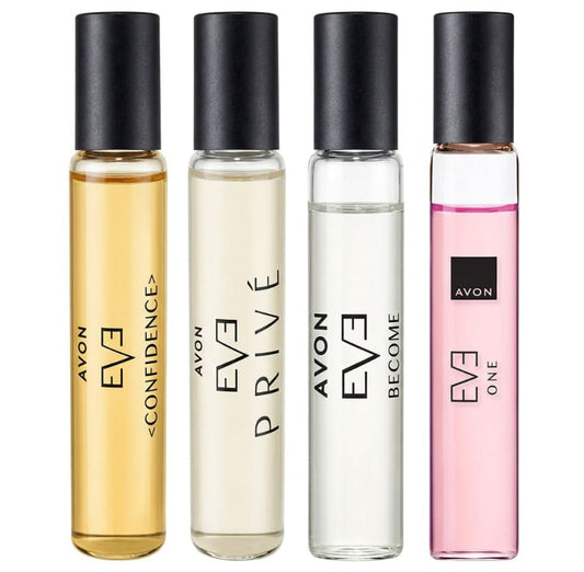 Set 4 Mini Parfums Spray Avon Eve One Privé Become Confidence