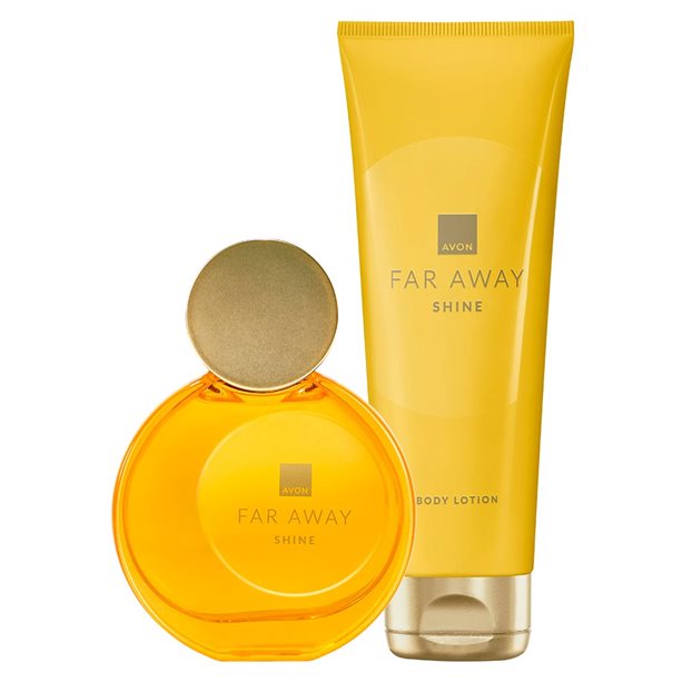 Parfum Avon Far Away Shine + lait pour le corps parfumé