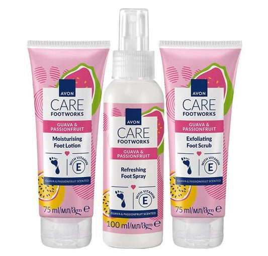 Trio soin des pieds Avon Care Foot works goyave & fruit de la passion