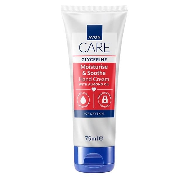 AVON care crème à main hydratante avec glycérine et huile d'amande