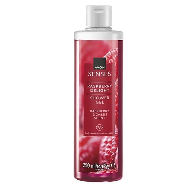 AVON Senses gel douche Framboise & Cassis 250 ml