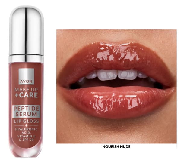 Avon Lipgloss Serum Peptid Nourish Nude