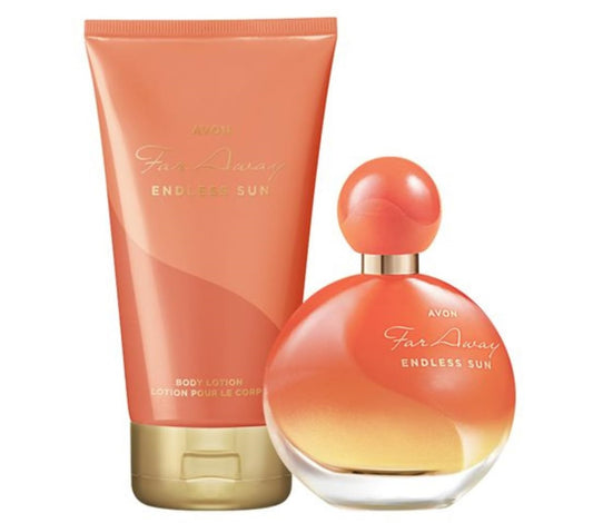 Parfum AVON Far Away Endless Sun + lait pour le corps parfumé