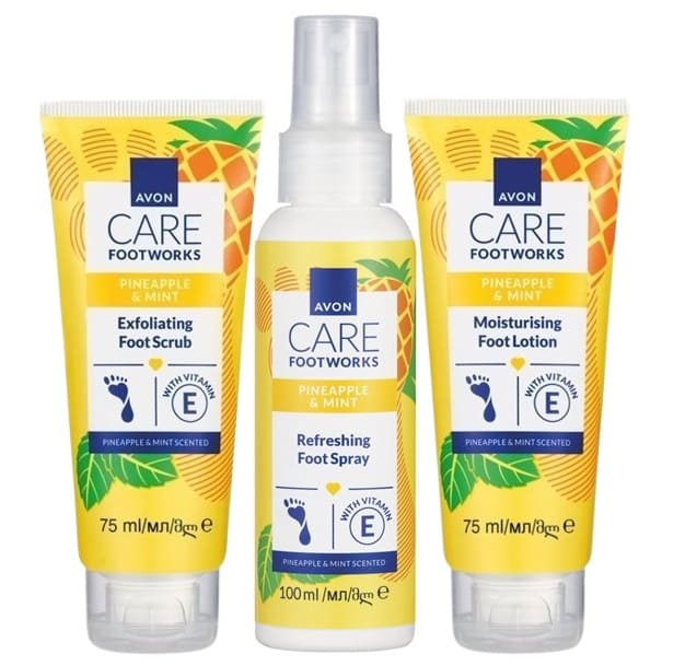 3 produit soin des pieds ananas & menthe Avon Foot Work