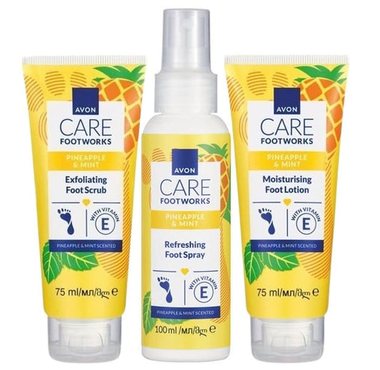 3 produit soin des pieds ananas & menthe Avon Foot Work