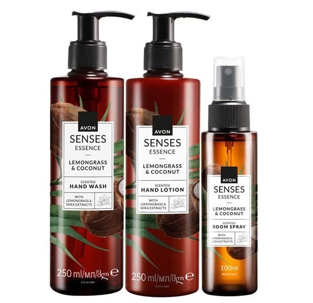 Set Avon Senses Essence lemongrass & coconut
